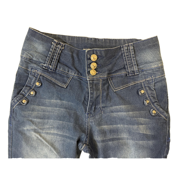 Vinizbena Y2K Jeans Womens 5 Blue High Rise Skinny Stretch Denim Distressed USA - Picture 2 of 9